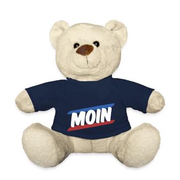 Blau Weiß Rot Moin Norddeutschland Rostock Spruch - Teddy - French Navy - Vorne
