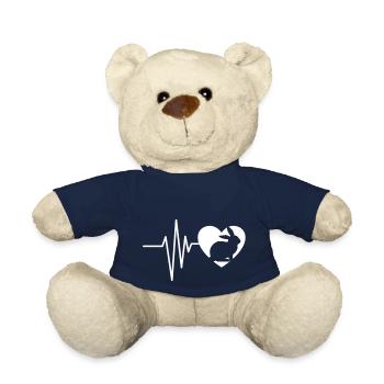Rabbit Lover Heartbeat - Teddy Bear - french navy - Front