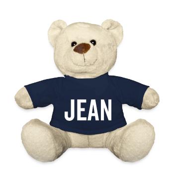 Jean Custom Name Schriftart Text Geburtstag - Teddy - French Navy - Vorne