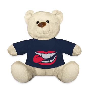 Comic Mouth Tongue - Teddy Bear - french navy - Front