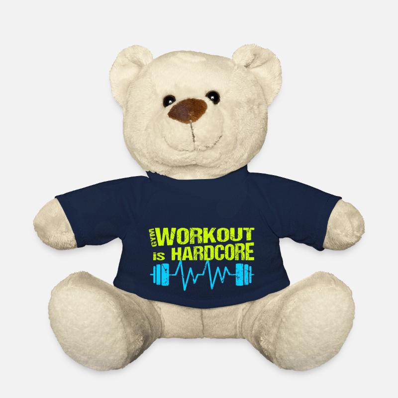 Gym Workout is Hardcore Training with Dumbbell - Teddy Bear - french navy