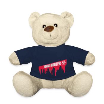zombie hunter Halloween Quote - Teddy Bear - french navy - Front
