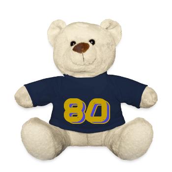 80. 80 YEARS. 80th ANNIVERSARY. 80 YEARS ANNIVERSARY. - Teddy Bear - french navy - Front