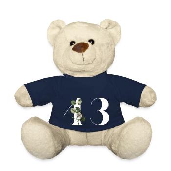 Nummer 43 Blumengrün - 43. Blumengeburtstag - Teddy - French Navy - Vorne