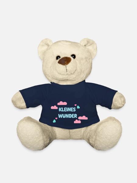 Cadeau Bébé Petit Miracle - Cadeau de naissance - Nounours - bleu marine