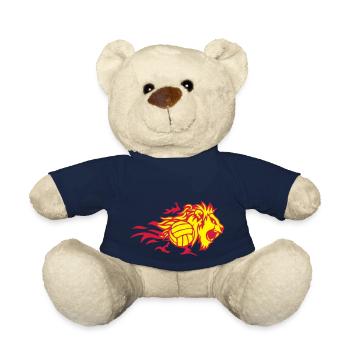 volleyball lion flamme logo feu animal 3 - Nounours - bleu marine - Devant