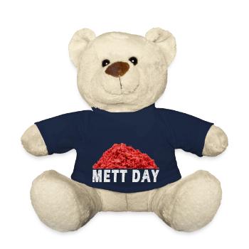Mett saying Hackepeter meat - Teddy Bear - french navy - Front