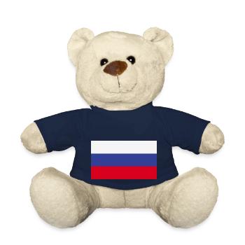 Russie Armoiries drapeau russe Rossiya Pays Russe - Nounours - bleu marine - Devant