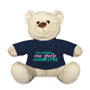 Ich Werde Eine Große Schwester Pfote Tatzen Kinder - Teddy - French Navy - Vorne
