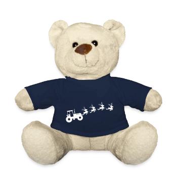 Christmas peasant tractor - Teddy Bear - french navy - Front