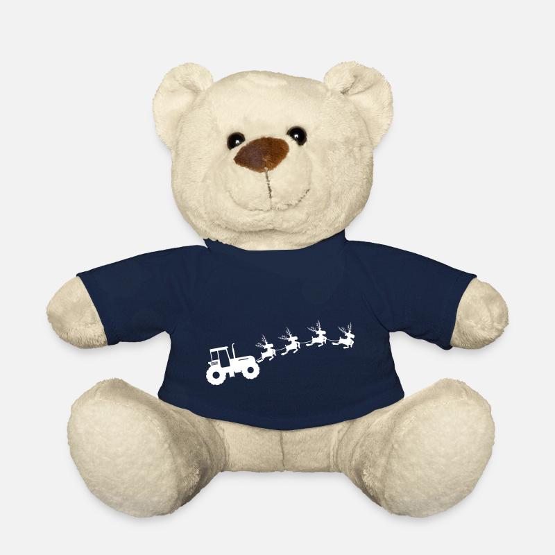 Weihnachtlicher Bauerntraktor - Teddy - French Navy