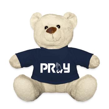 Pray - Christian Clothing - Teddy Bear - french navy - Front