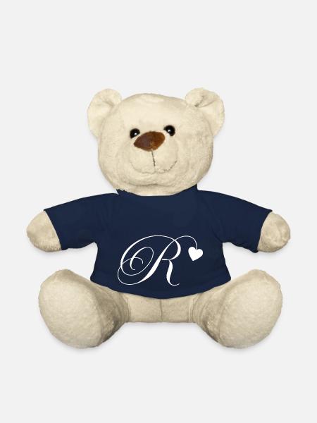 Buchstabe r Kalligraphie Herz - Teddy - French Navy