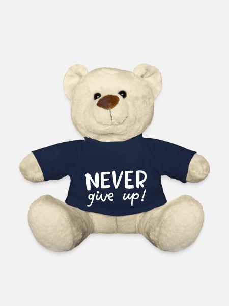 Never Give Up - Teddy Bear - french navy