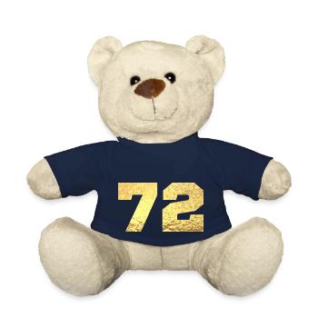 72 Gold Glitter - 72 Birthday - Teddy Bear - french navy - Front