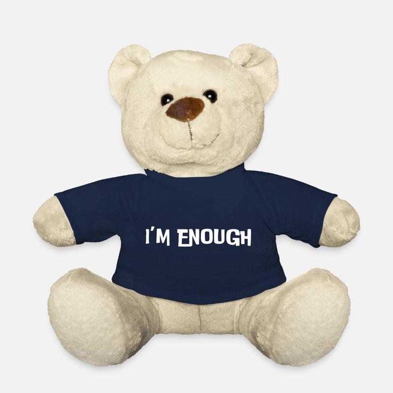 I'm enough (white text) - Teddy Bear - french navy