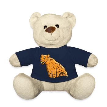 Leopard Großkatze Wildkatze Geschenkidee Wildlife - Teddy - French Navy - Vorne