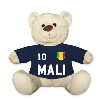Équipe de football du drapeau du Mali cadeau d'équipe - Nounours - bleu marine - Devant