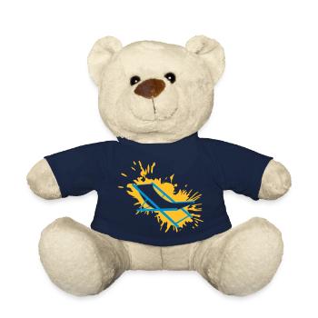éclaboussures chaise de plage couleur gouttes taches liegestu - Nounours - bleu marine - Devant