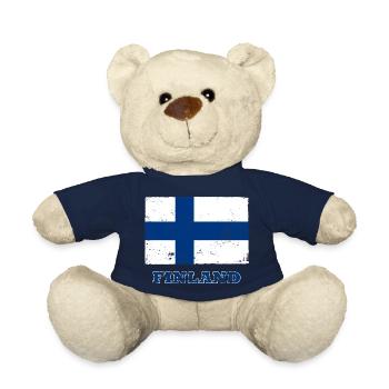 Flag of Finland, Finnish flag - Teddy Bear - french navy - Front