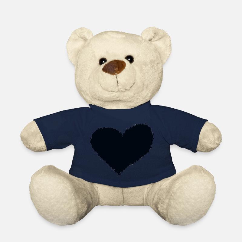 Herz brennend schwarz - Teddy - French Navy