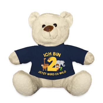 Ich bin 2 Jahre 2. Geburtstag Geschenk - Teddy - French Navy - Vorne