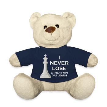 Ich verliere nie, ich gewinne oder ich lerne Schach - Teddy - French Navy - Vorne