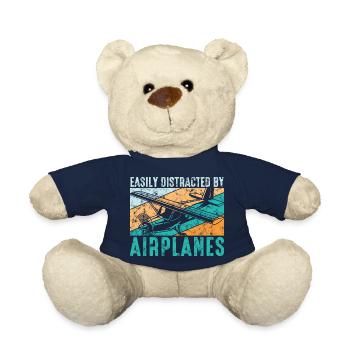 Facilement distrait par le pilote d’aviation Des avions - Nounours - bleu marine - Devant