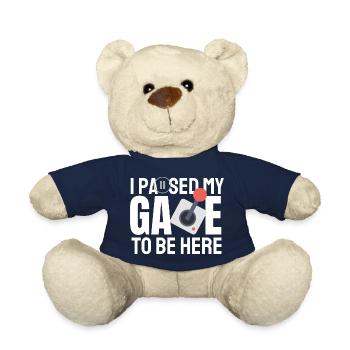 Ich habe mein Spiel pausiert, um hier zu sein, Consol Gaming Geschenk - Teddy - French Navy - Vorne