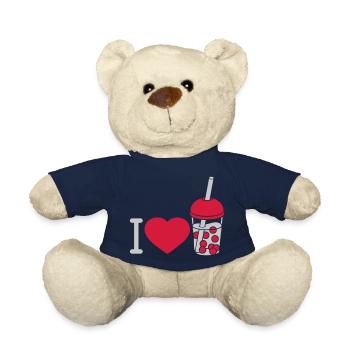 Heart love Bubble Tea - Teddy Bear - french navy - Front