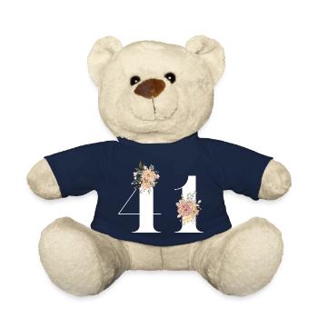 Blumen zum 41-jährigen Jubiläum (Geschenk von 41 Jahren) - Teddy - French Navy - Vorne
