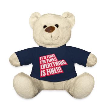 everything is fine quote - Teddy Bear - french navy - Front