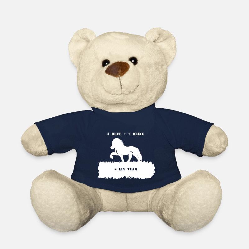 Spruch 9 mit Pferd 1 weiß - Teddy - French Navy