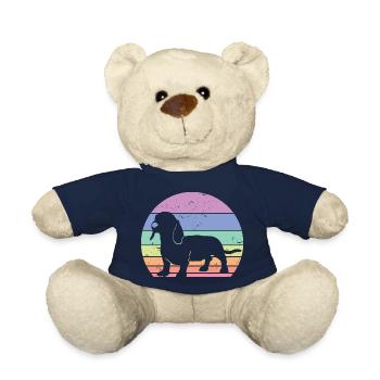 Retro Dachshund Silhouette - Dog Lover Gift - Teddy Bear - french navy - Front