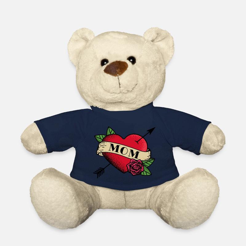 Tatouage de coeur maman - Nounours - bleu marine
