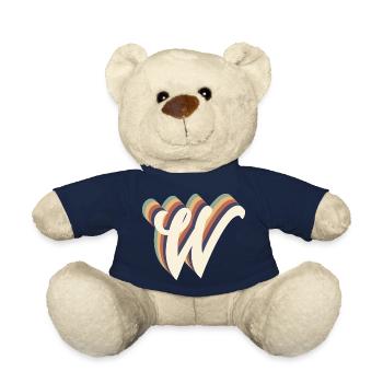 letter w - Teddy Bear - french navy - Front