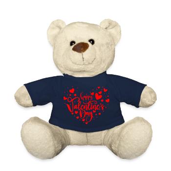 Bonne Saint-Valentin - Coeur - Nounours - bleu marine - Devant
