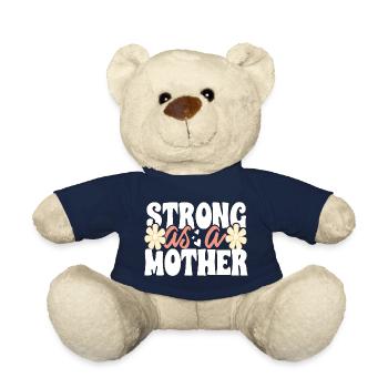 Strong as a Mother Super Mom Superhero Mother - Teddy Bear - french navy - Front