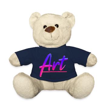 ART lettering in magenta sky - Teddy Bear - french navy - Front