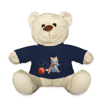 Cat with wool - Teddy Bear - french navy - Front