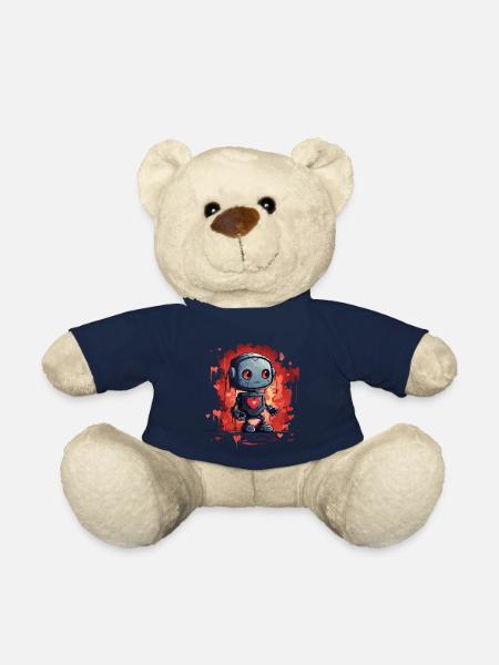 ROBOTS WITH HEART DESIGN - Teddy Bear - french navy