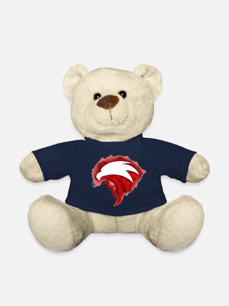 Pologne, Pologne, Drapeau polonais, Drapeau de la Pologne - Nounours - bleu marine