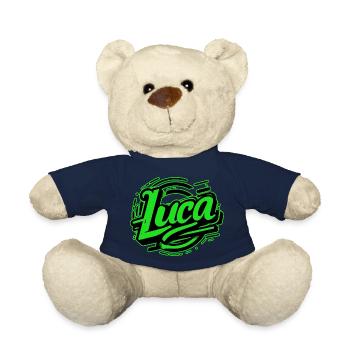 Luca Nom Graffiti vert - Nounours - bleu marine - Devant