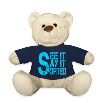 Symbole de dollar motivant avec slogan - Nounours - bleu marine - Devant