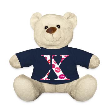 Lettre x bisous - Nounours - bleu marine - Devant