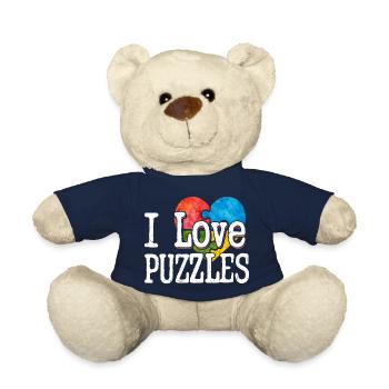 I Love Puzzles Piece Jigsaw Puzzle - Teddy - French Navy - Vorne