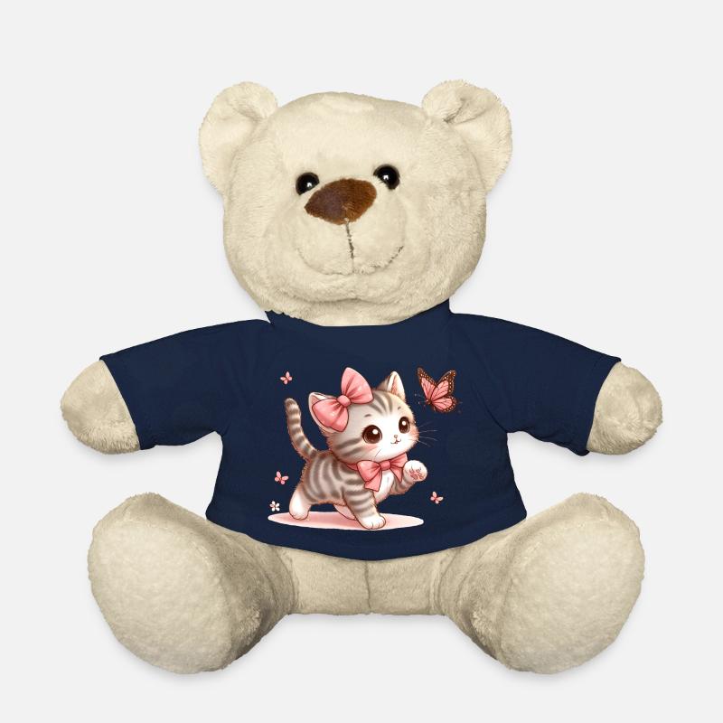Katze mit Schmetterling - Teddy - French Navy