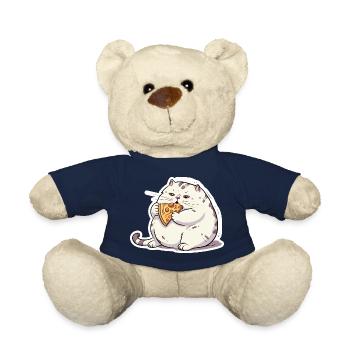 Dicke runde Katze hat nur an Pizza interesse - Teddy - French Navy - Vorne