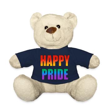 Happy Pride rainbow text - Teddy Bear - french navy - Front