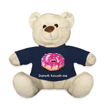 Donut touch me white funny pixel - Teddy Bear - french navy - Front
